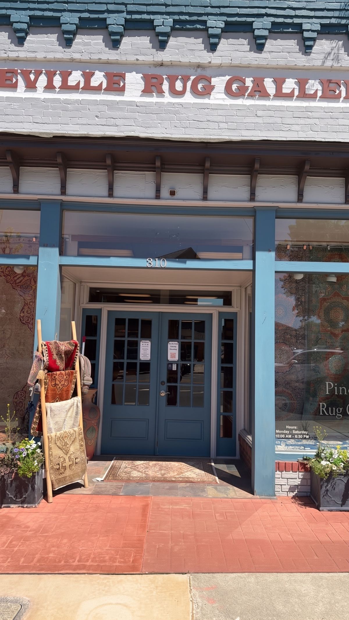 Pineville Rug Gallery storefront at 310 Main Street, Pineville