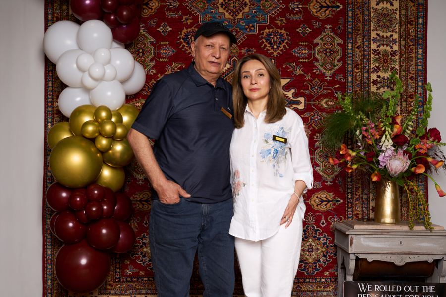 Reza and Reyhaneh Elyasi at the 40th anniversary celebration