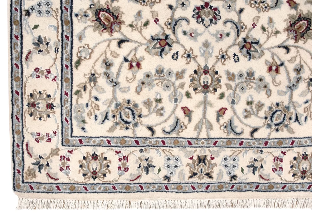3 x 7 nain india wool area rug border details - pineville rug gallery - charlotte nc