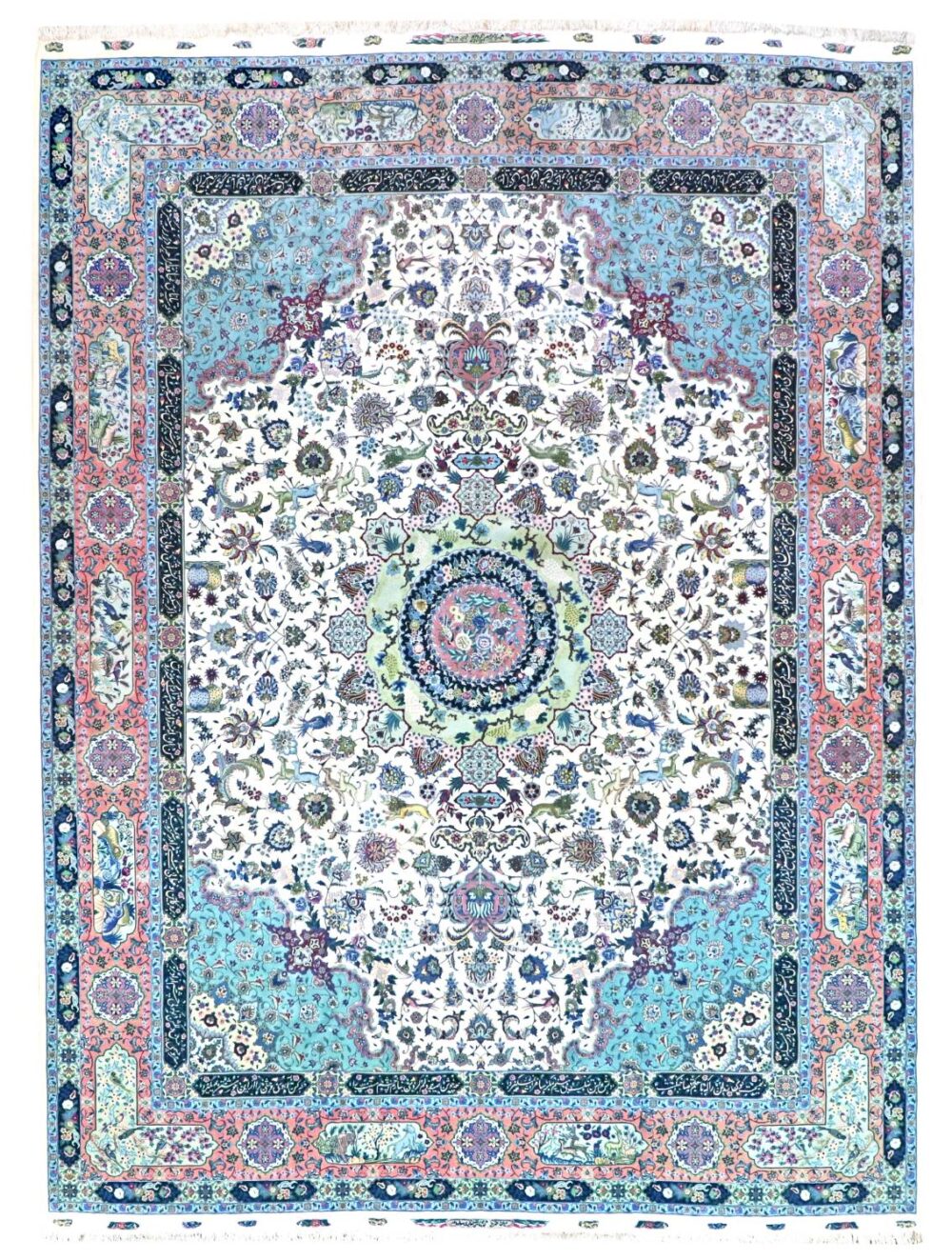 10 x 13 New Tabriz Wool-Silk Area Rug - pineville rug gallery - charlotte nc