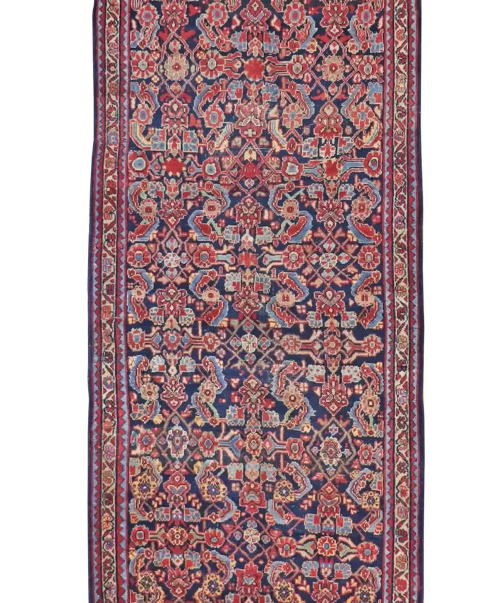 4 x 15 Antique Mahal Persian Wool Oriental Area Rug- 4.4 x 15