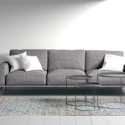 8 x 11 Kashan Persian Wool Area Rug in Living Room - pineville rug gallery - charlotte nc