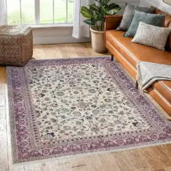 8 x 11 Old Tabriz Persian Wool Silk Area Rug in Living Room- pineville rug gallery - charlotte nc