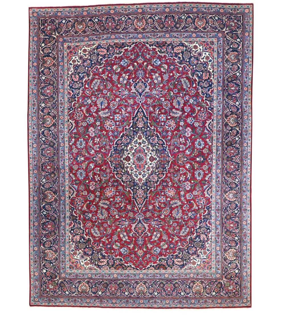 9 x 12 New Kashan Wool Area Rug full size - pineville rug gallery - charlotte nc