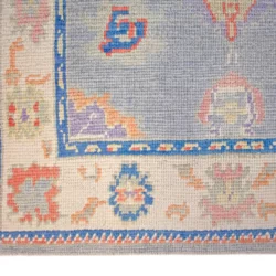 4 x 6 Oushak Turkish Wool Oriental Area Rug Border Details - pineville rug gallery - charlotte nc