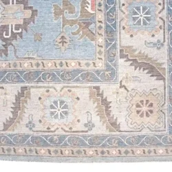 10 x 14 New Oushak Afghan Wool Area Rug Border Details - pineville rug gallery - charlotte nc