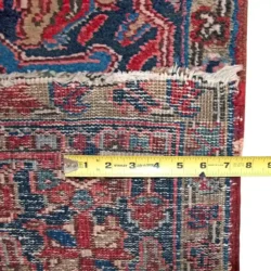9 x 12 Antique Heriz Wool Area Rug Measurement Details - pineville rug gallery - charlotte nc