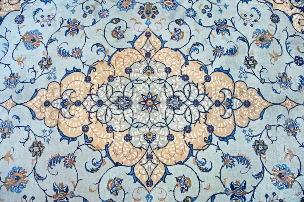 8 x 11 Kashan Persian Wool Area Rug Design Details - pineville rug gallery - charlotte nc