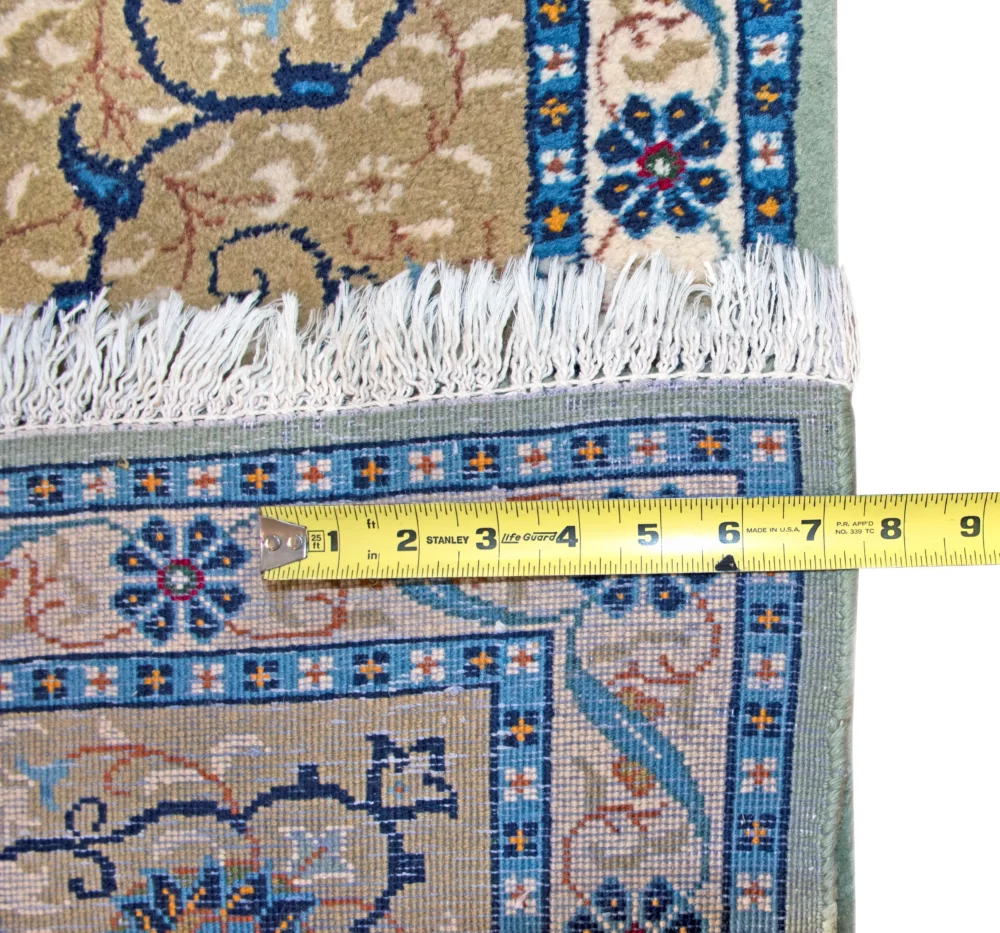 8 x 11 Kashan Persian Wool Area Rug Measurement Details - pineville rug gallery - charlotte nc