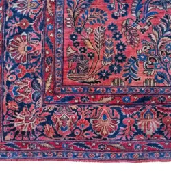 9 x 12 Antique Sarouk Persian Wool Area Rug