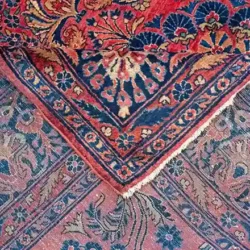 9 x 12 Antique Sarouk Persian Wool Area Rug
