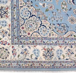 9 x 12 New Naien India Wool Silk Area Rug Border Details - pineville rug gallery - charlotte nc