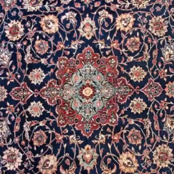 8 x 11 Vintage Sarouk Persian Wool Area Rug Design Details - pineville rug gallery - charlotte nc