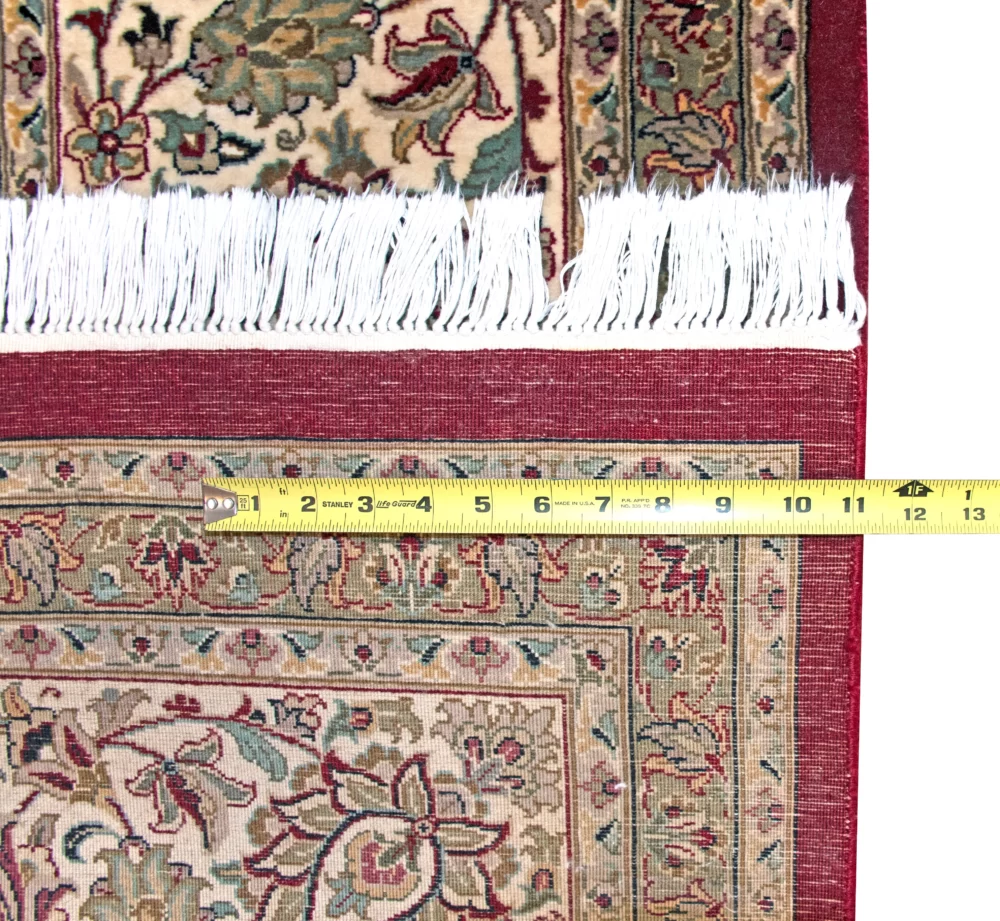 9 x 12 New Kashan India Wool Area Rug Measurement Details - pineville rug gallery - charlotte nc