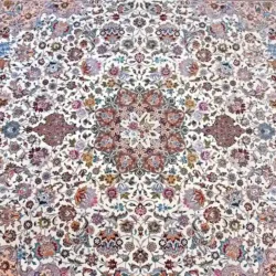 9 x 12 New Tabriz Iran Wool-Silk Area Rug Design Details - pineville rug gallery - charlotte nc