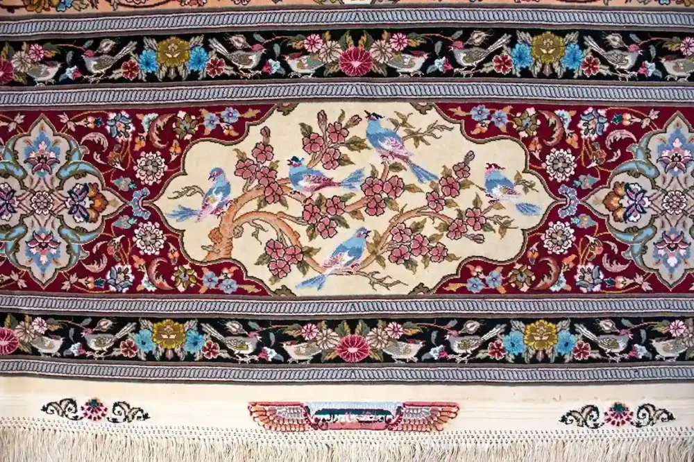 9 x 12 New Tabriz Iran Wool-Silk Area Rug Border - pineville rug gallery - charlotte nc