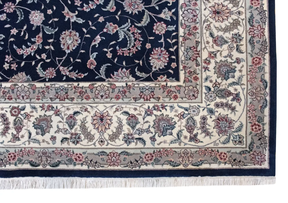 9 x 12 Kashan Persian Wool Area Rug Border - pineville rug gallery - charlotte nc