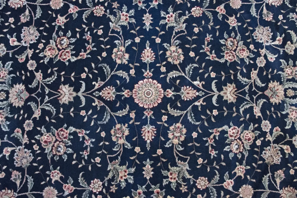9 x 12 Kashan Persian Wool Area Rug Design Details - pineville rug gallery - charlotte nc