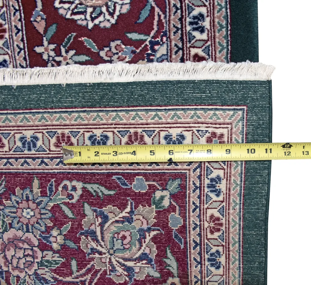 9 x 12 New Kashan Persian Wool Silk Rug Measurement Details - pineville rug gallery - charlotte nc