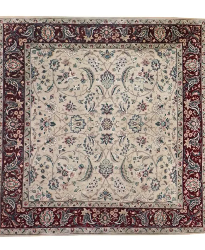 6 x 6 Heriz Kashan Persian Wool Rug