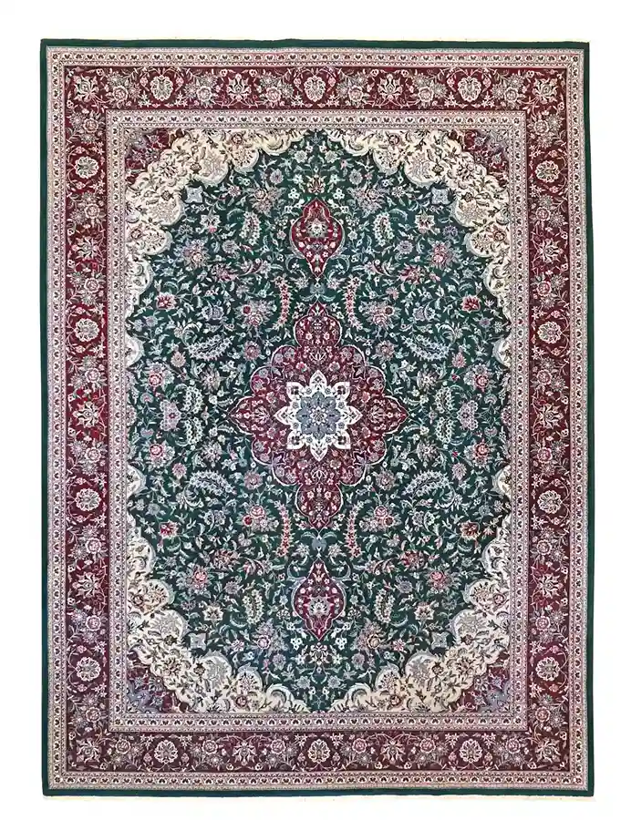 9 x 12 New Kashan Persian Wool Silk Rug - pineville rug gallery - charlotte nc