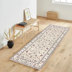 3 x 7 nain india wool area rug in living room - pineville rug gallery - charlotte nc